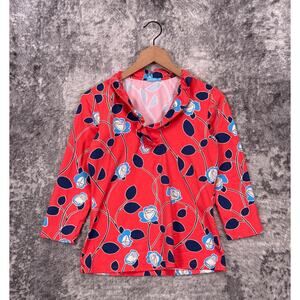 J McLaughlin Top Small Womens Catalina Cloth Floral Print Ruffle Collar Blouse